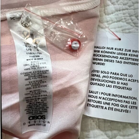 ASOS DESIGN Button Through Blouson Sleeve Mini Dress New Size 0 - Picture 8 of 9